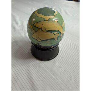 5 Set Vintage Russian Wooden Nesting Balls Globes Hand Painted Animal Folk Art